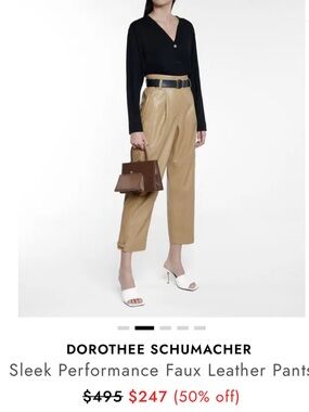 Dorothee Schumacher Tan Faux Leather Pants